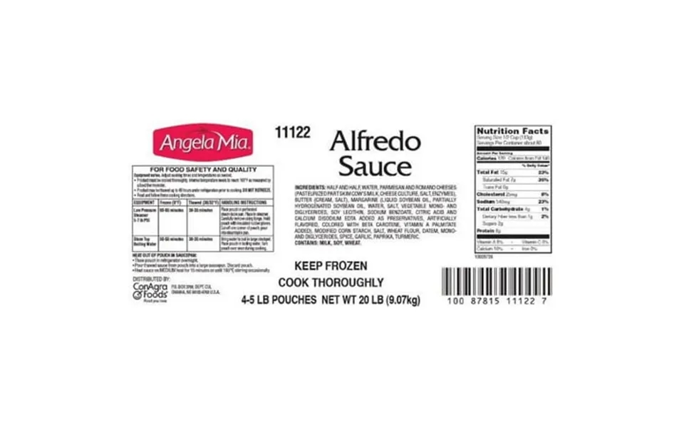 Conagra Angela Mia Standard Alfredo 80 Ounce - 4 Per Case.