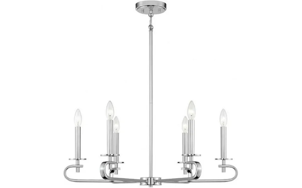 Contemporary Farmhouse Six Light Chandelier-polished Nickel Finish Bailey Street Home 159-bel-4487495