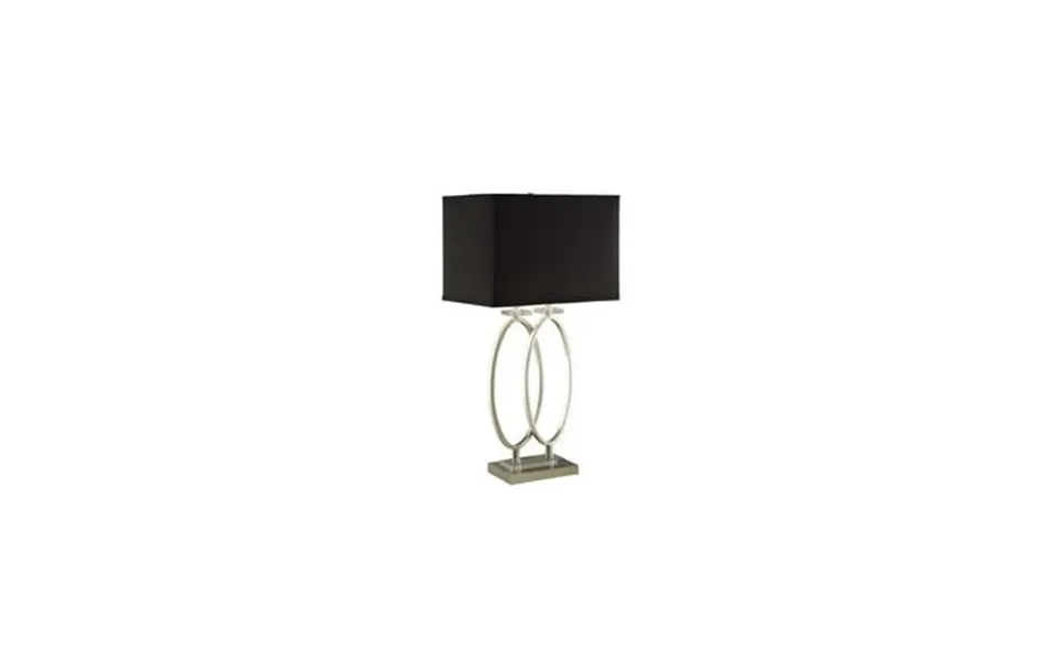 Contemporary Table Lamp - Cool Izuku Rectangular Shade Black & Brushed Nickel Dimmable Bedside Lamp 27