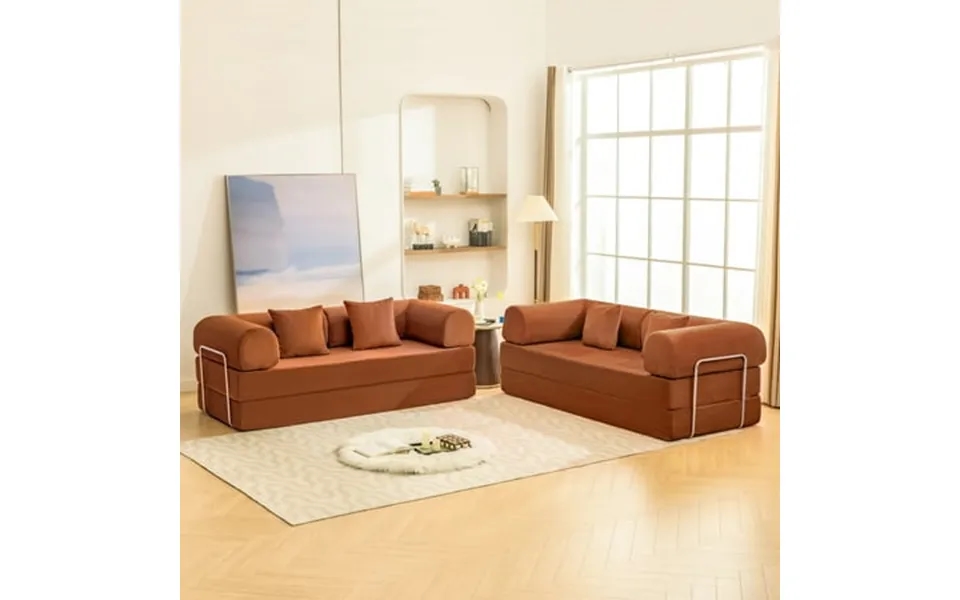 Coolhut 78.7 W Combination Sofa High Rebound Density Sponge Sofa Couch Two Forms Floor Couch Three Seats Sofa Bed For Li