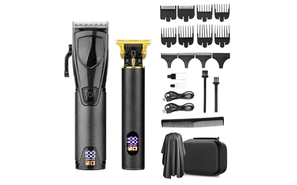 Cordless Hair Clippers For Men Professional Beard Trimmer Kit With Led Display Rechargeable Haircut Clippers With Adjust