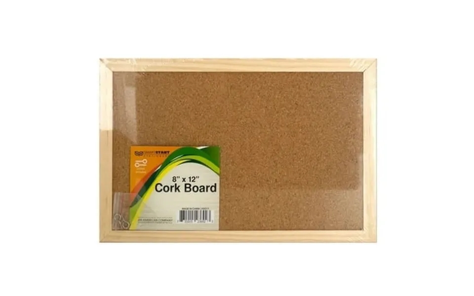Cork Bulletin Board 8 × 12 Classic Wood Frame Elegant Display Board