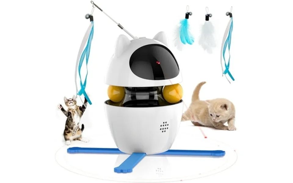 Cornmi Automatic 3 In 1 Interactive Cat Toy With Laser And Feather For Indoor