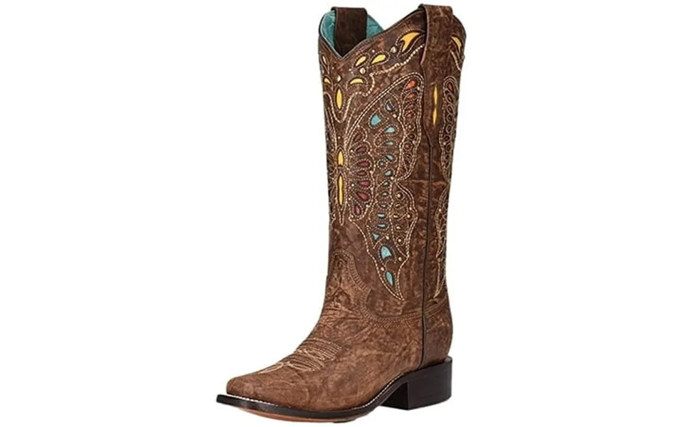 Corral Women S Butterfly Studded Inlay Western Boot Square Toe - A4207 8 M Us