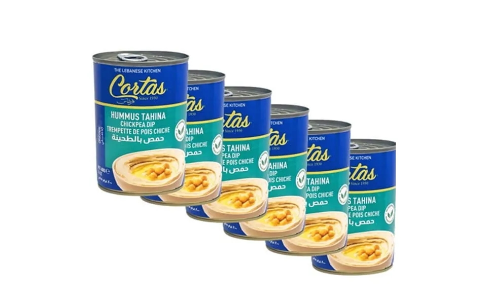 Cortas - Hummus Tahini Chick Peas Dip Ready To Serve Pack Of 6 14 Oz X 6