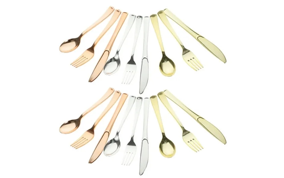Cosmobetty Rose Gold Plastic Cutlery Hotel Use 18 Sets
