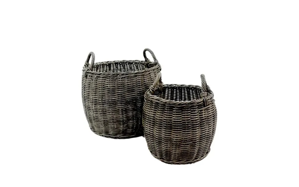 Cosotower 2-pack Stackable Hand Woven Wicker Storage And Laundry Basket With Handles
