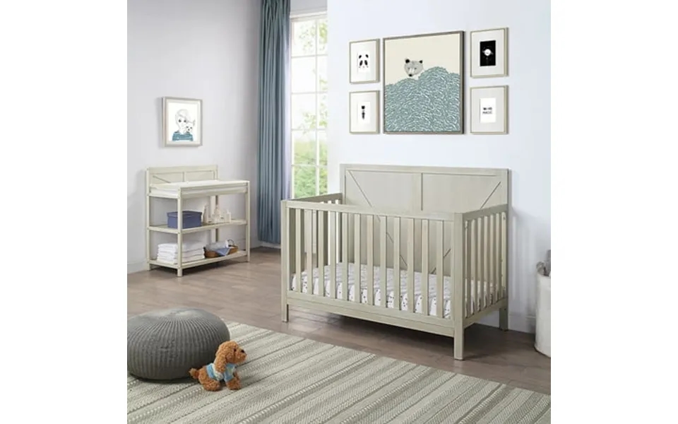 Cosotower 4-in-1 Convertible Crib Washed Gray