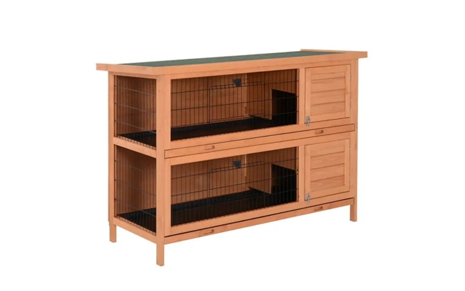 Cosotower 54 2-story Large Rabbit Hutch Bunny Cage Wooden Pet House Small Animal Habitat With Lockable Doors No Leak Tra