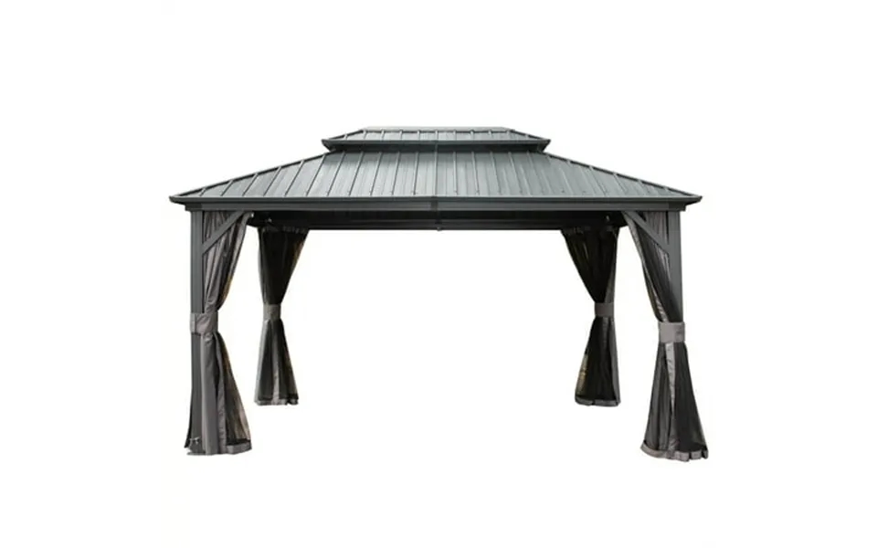 Cosotower Hardtop Gazebo Outdoor Aluminum Gazebos Grill With Galvanized Steel Double Canopy For Patios Deck Backyard Cur
