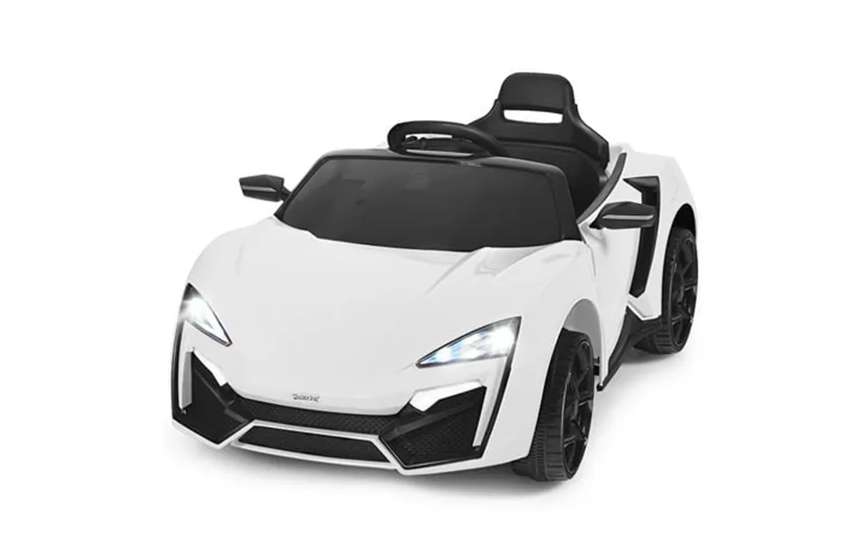 Costway 12v Kids Ride On Car 2.4g Rc Electric Vehicle W Lights Mp3 Openable Doors White