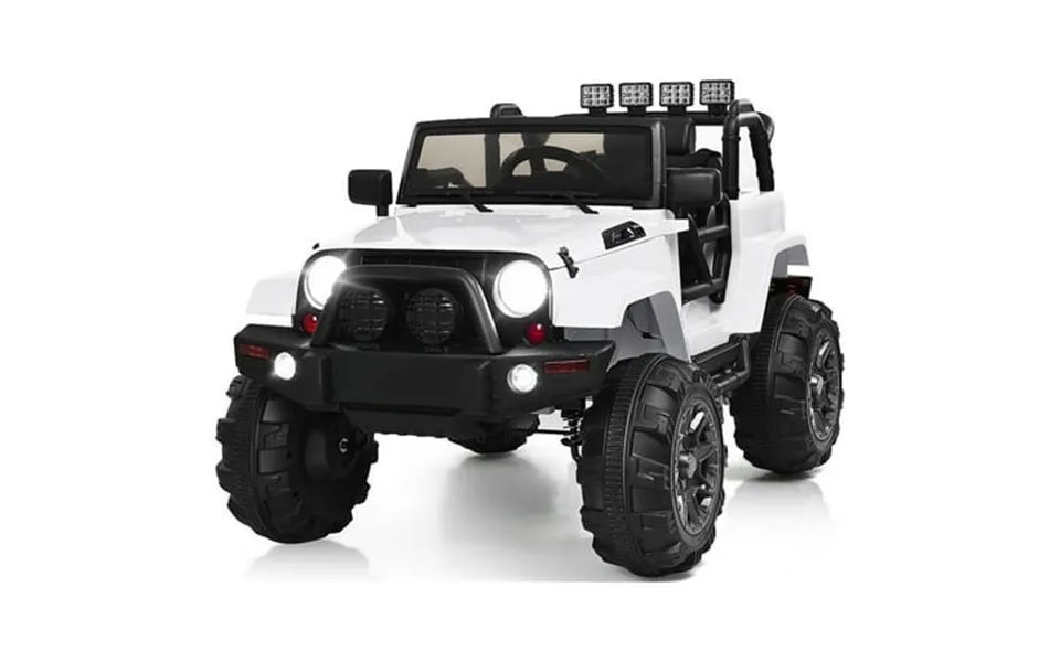 Costway 12v Kids Ride On Truck Car W Remote Control Mp3 Music Led Lights White