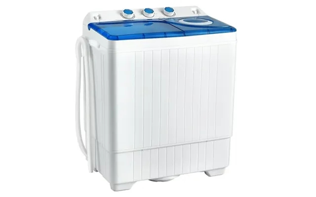 Costway 26 Lbs Portable Semi-automatic Twin Tub Washing Machine With Drain Pump Blue product image
