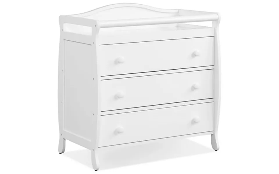 Costway 3 Drawer Baby Changing Table Infant Diaper Changing Station Wood With Safety Belt White