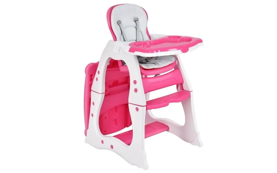 Costway 3 In 1 Baby High Chair Convertible Play Table Seat Booster Toddler Feeding Tray Red