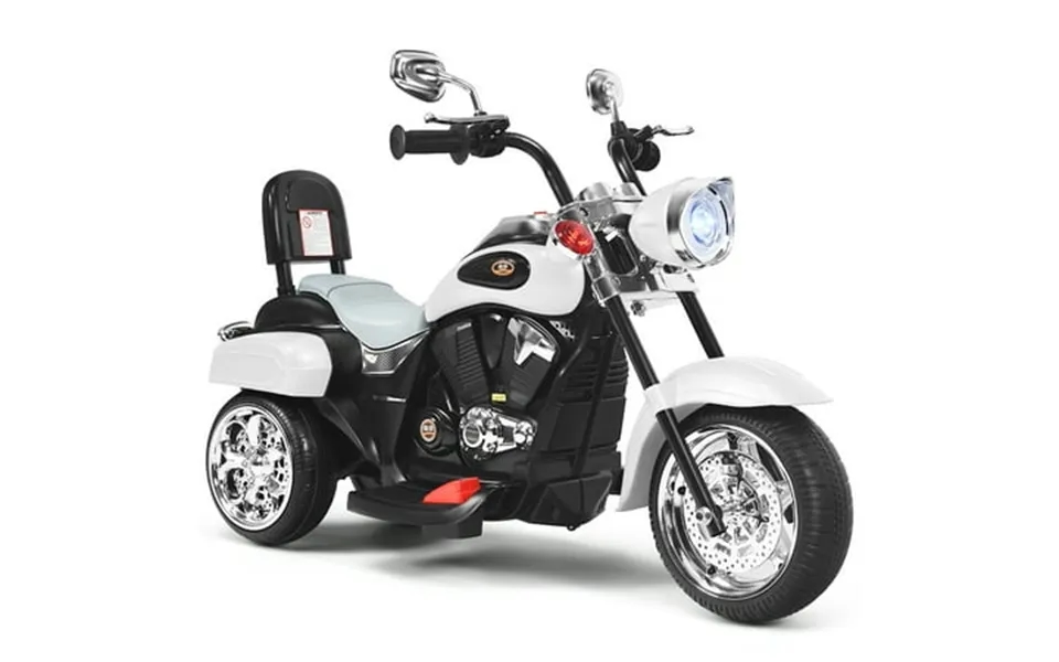 Costway 3 Wheel Kids Ride On Motorcycle 6v Battery Powered Electric Toy White