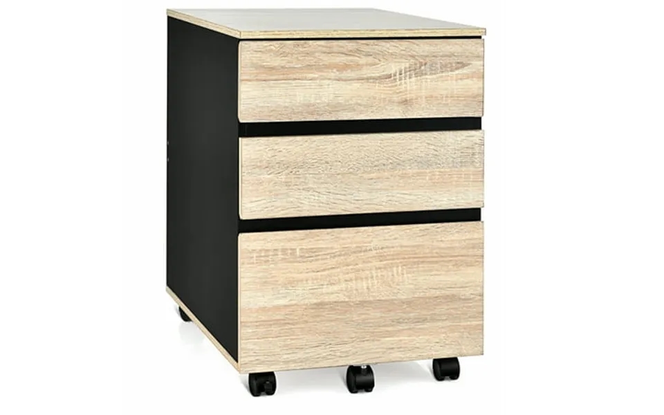 Costway 3-drawer Mobile File Cabinet Vertical Filling Cabinet For Home Office