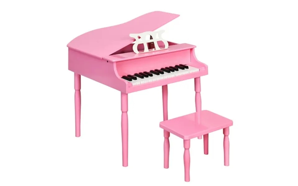 Costway 30-key Classic Baby Grand Piano Toddler Toy Wood W Bench & Music Rack Pink