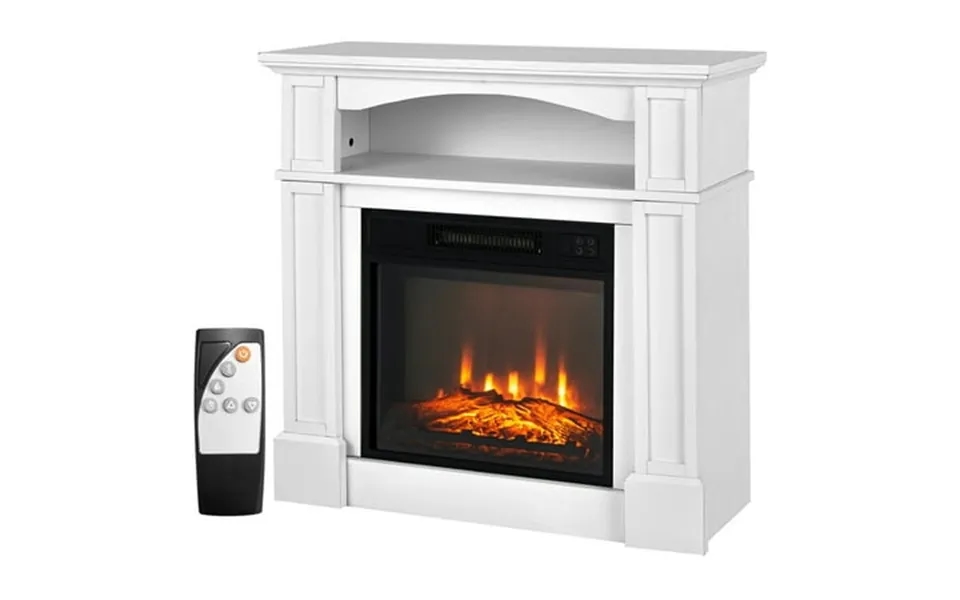 Costway 32 1400w Electric Fireplace Mantel Tv Stand Space Heater W Shelf White