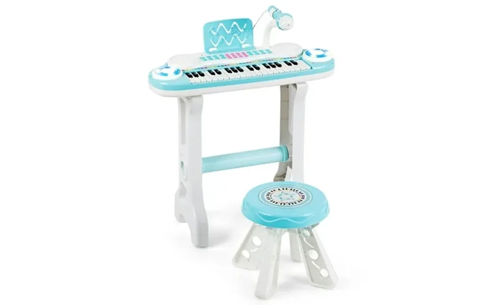 Costway 37-key Kids Piano Keyboard Playset Electronic Organ Light Blue