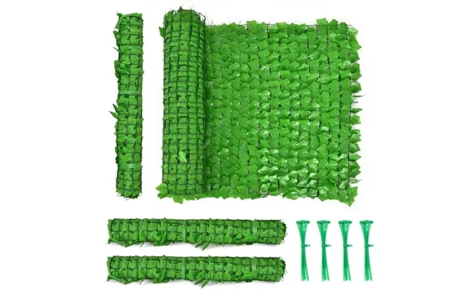 Costway 4 Pcs 118x39in Artificial Ivy Privacy Fence Screen Faux Hedge Fence & Vine Decor