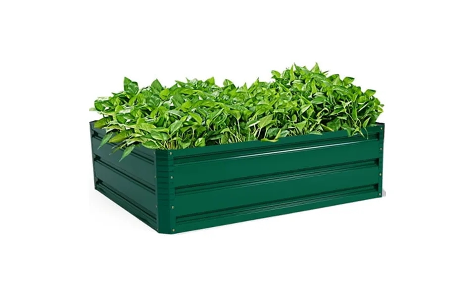 Costway 40x32 Inch Patio Raised Garden Bed Vegetable Flower Plant Dark Green New