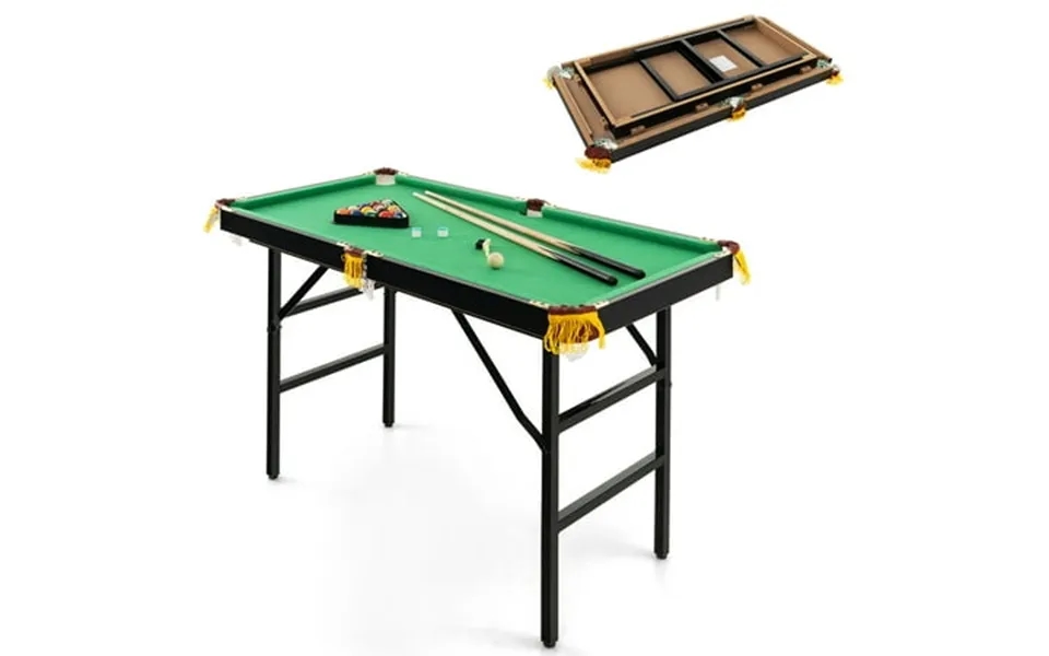 Costway 47 Folding Billiard Table Pool Game Table Indoor Kids W Cues Brush Chalk Green