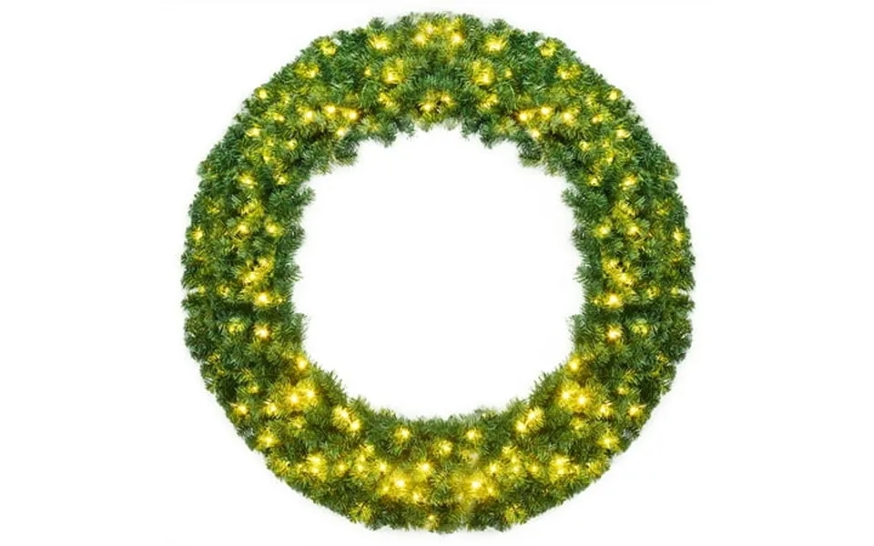 Costway 48 Pre-lit Cordless Artificial Christmas Wreath 714 Tips W 200 Led Light&timer