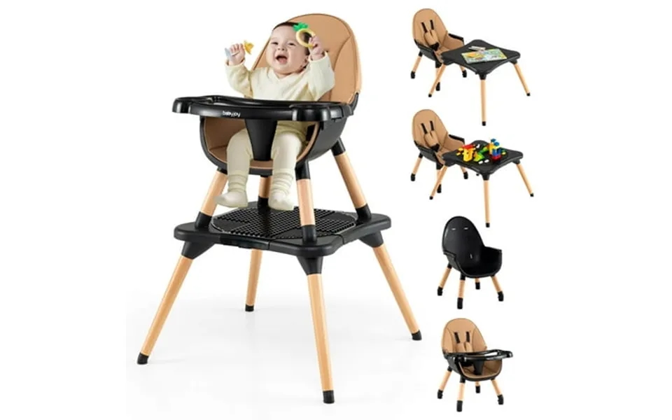 Costway 6-in-1 Convertible Table Chair Set For Babies & Toddlers With Building Block Table Coffee