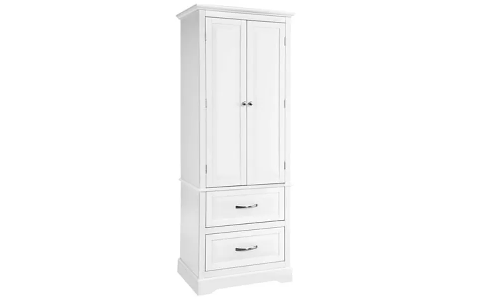 Costway 62 Tall Bathroom Freestanding Floor Storage Cabinet With 2 Doors Shelves Drawers
