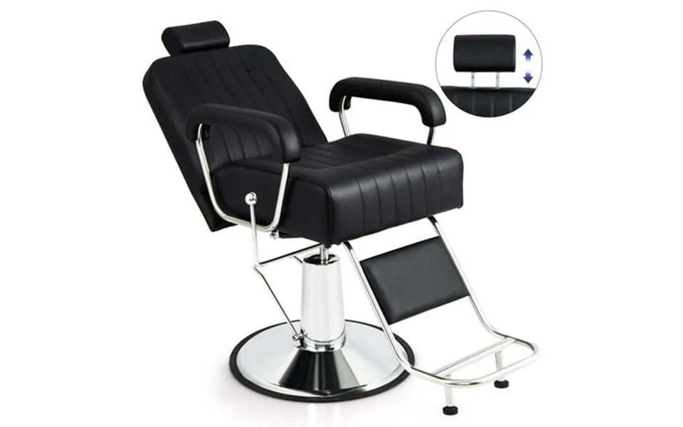 Costway Adjustable Barber Chair Hydraulic Salon Chair With Reclining Backrest & 360 Swivel