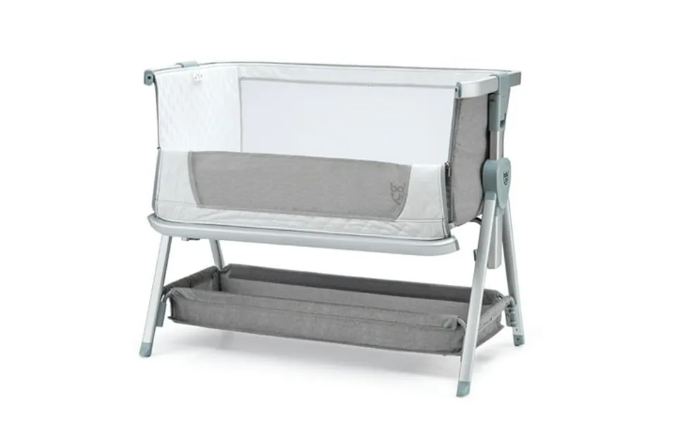 Costway Baby Bed Side Crib Portable Adjustable Infant Travel Sleeper Bassinet Light 0-6 Months Grey