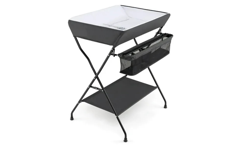 Costway Baby Infant Changing Table Folding Diaper Station Nursery With Storage Black