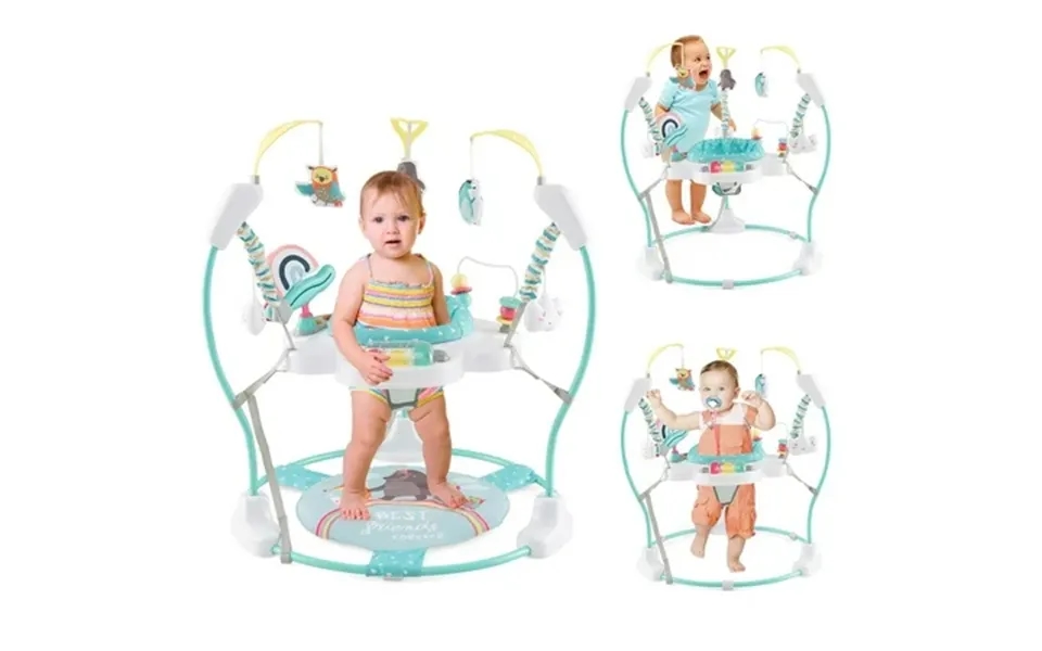 Costway Baby Stationary Activity Center Infant Jumper With Removable Foot Pad Unisex Blue