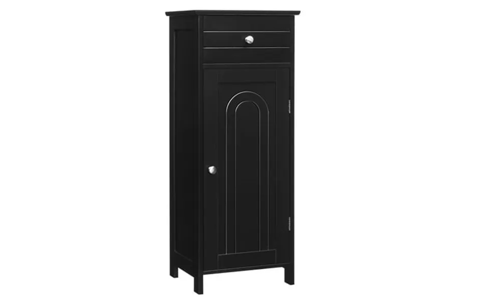 Costway Bathroom Storage Floor Cabinet Organizer Free-standing W Drawer Black