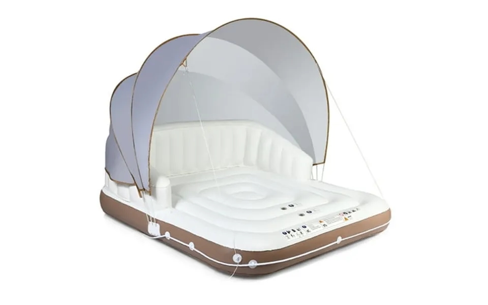 Costway Canopy Inflatable Pool Float Lounge Swimming Raft
