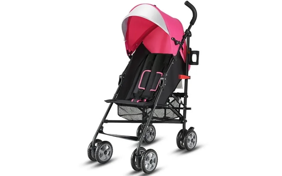 Costway Folding Lightweight Baby Toddler Umbrella Travel Stroller With Storage Basket Pink