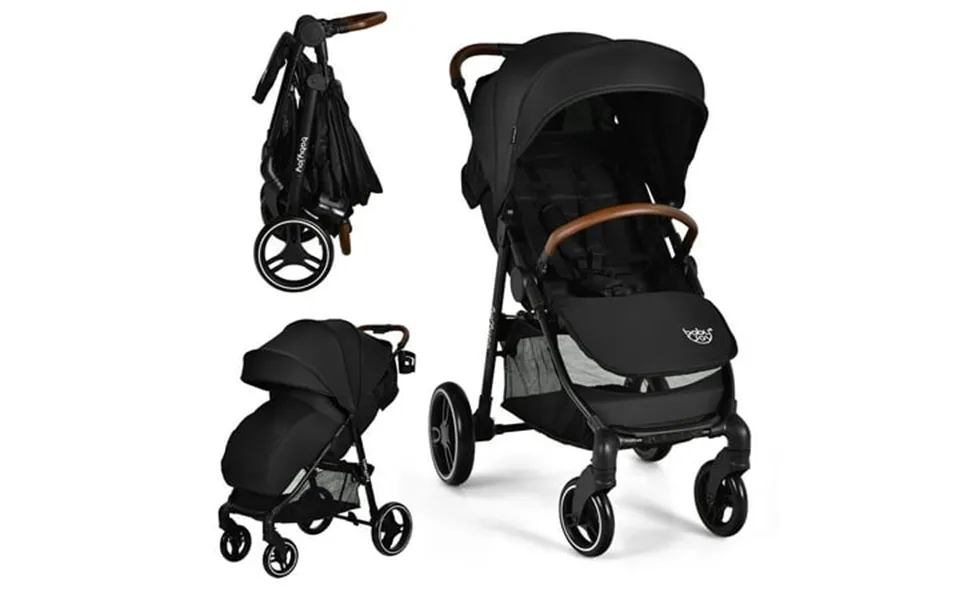 Costway High Landscape Baby Stroller Pushchair With Expandable & Footmuff Canopy 20 Lbs 0-3 Years Black