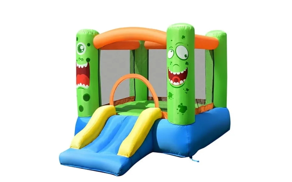 Costway Inflatable Bounce House Jumper Castle Kids Playhouse W Basketball Hoop & Slide