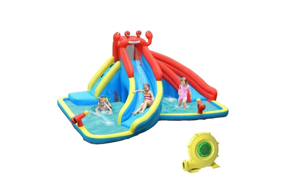 Costway Inflatable Water Slide Crab Dual Slide Bounce House Splash Pool With 950w Blower