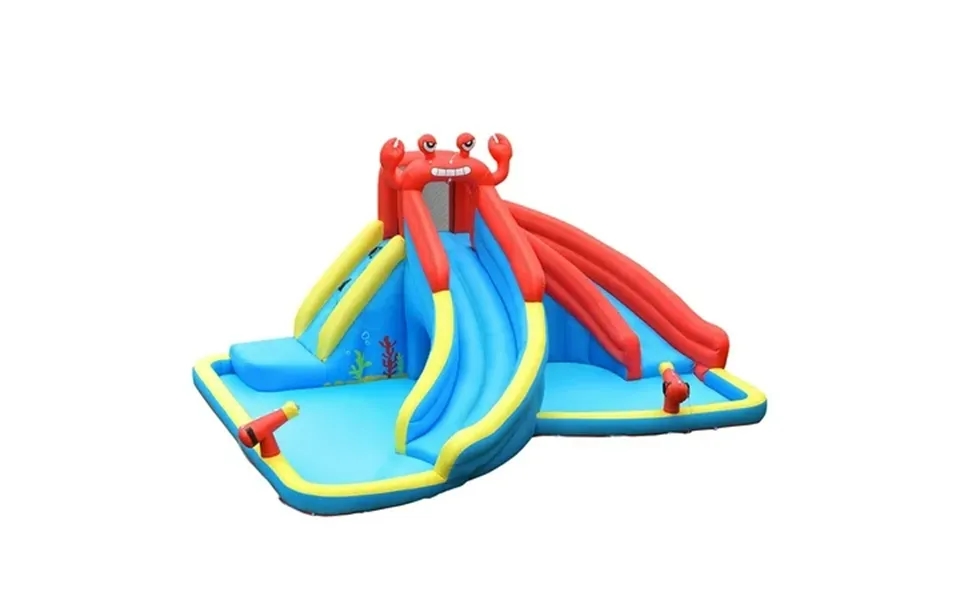 Costway Inflatable Water Slide Crab Dual Slide Bounce House Splash Pool Without Blower