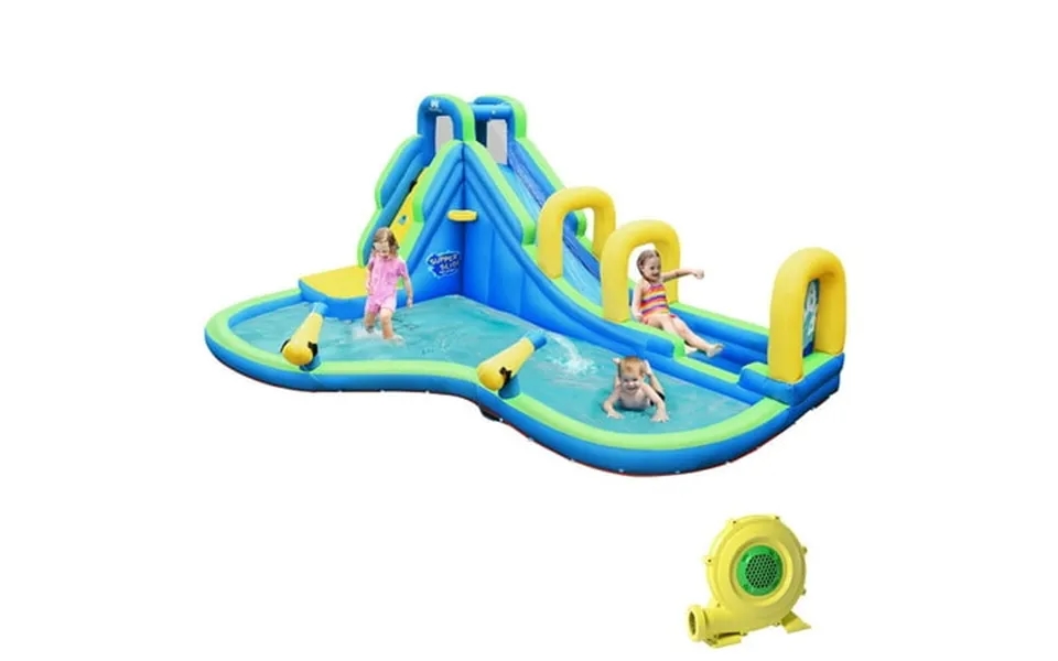 Costway Inflatable Water Slide Kids Bounce House Castle Splash Water Pool W 750w Blower
