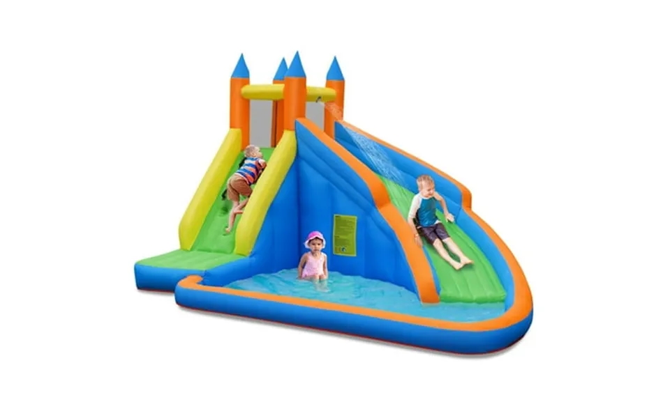 Costway Inflatable Water Slide Mighty Bounce House Castle Splash Pool Without Blower