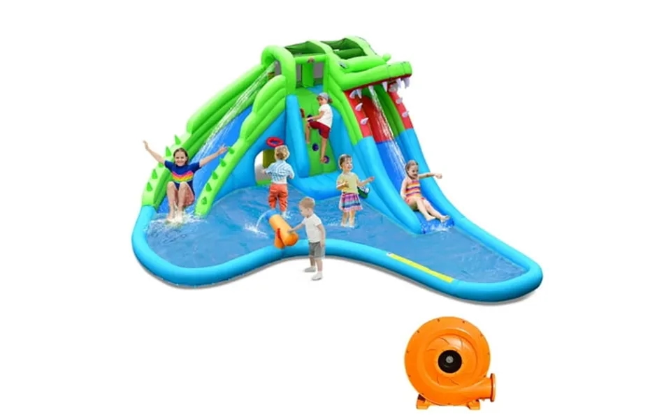 Costway Inflatable Water Slide Upgraded Kids Splash Pool Bounce Castle With 780w Blower