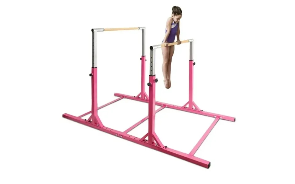 Costway Kids Gymnastics Parallel Bars Double Horizontal Bars Adjustable Width Height