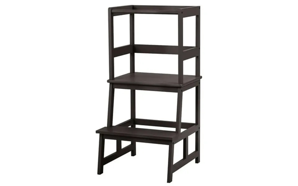 Costway Kids Kitchen Step Stool Wooden Toddler Stand Helper W Safety Rail Brown