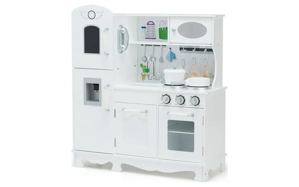 Costway Play Kitchen Pretend Play Cookware Set Toys For Kids W Water Dispenser