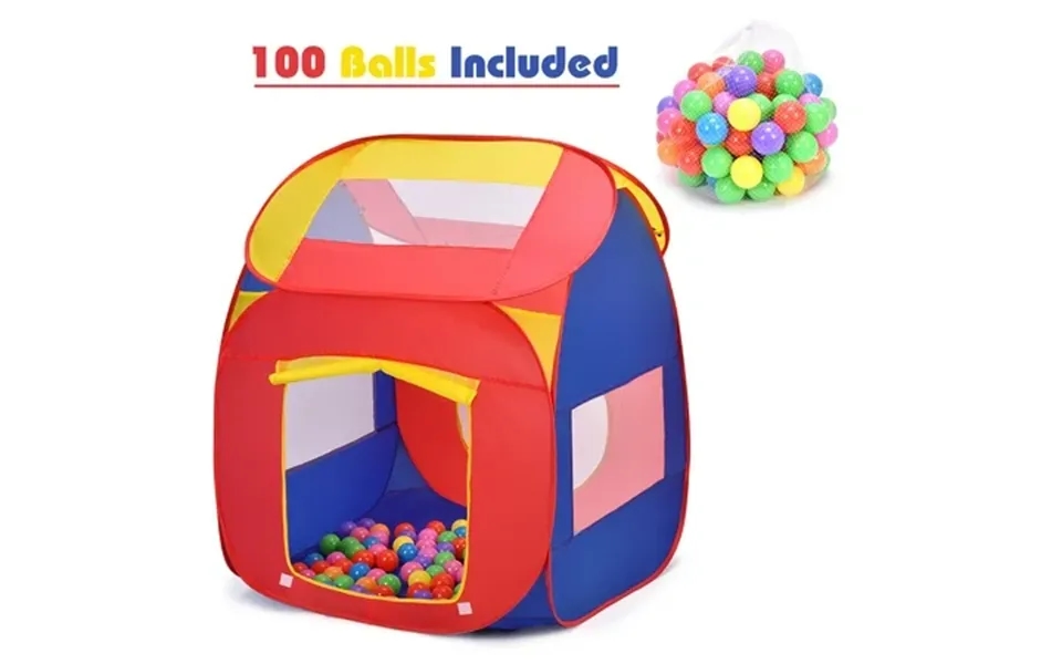 Costway Portable Kid Baby Play House Indoor Outdoor Toy Tent Game Playhut With 100 Balls