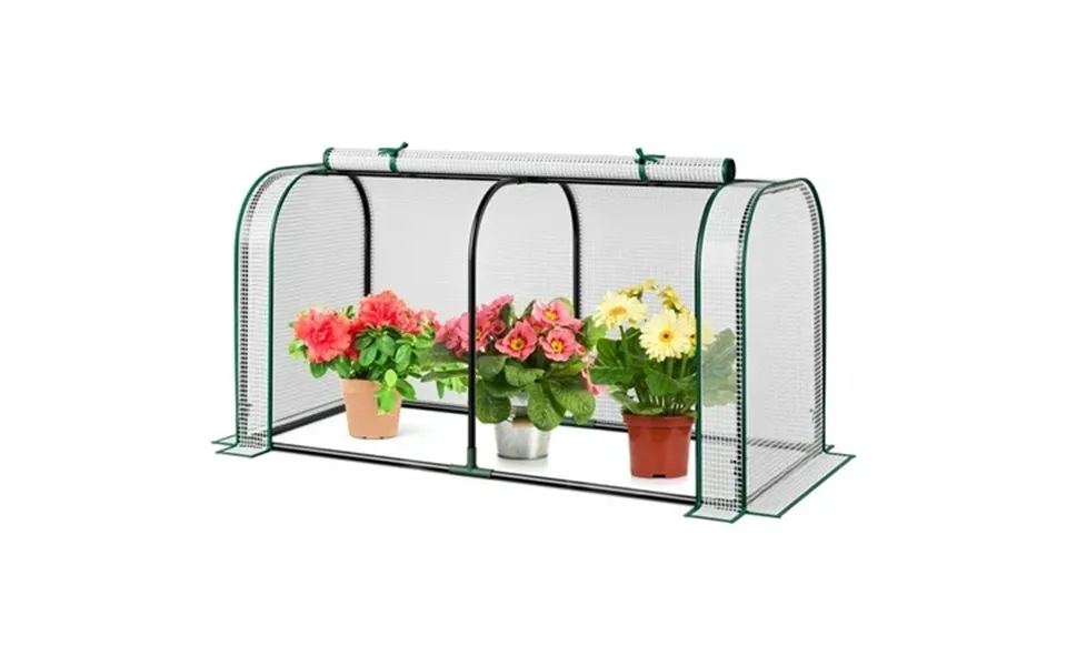 Costway Portable Mini Greenhouse 47 X 22 X 24 Outdoor Indoor Tunnel Greenhouse White