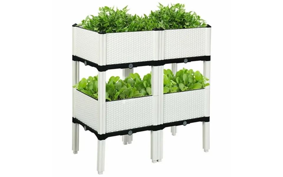 Costway Set Of 4 Raised Garden Bed Elevated Flower Vegetable Herb Grow Planter Box White